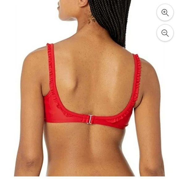 TOMMY HILFIGER Swim Ruffle Bikini Top Scarlet Red SIZE SMALL & LARGE New - Picture 2 of 4